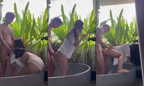 Đi du lịch mà em nứng quá vừa mới nhận phòng đã kéo anh vào bồn tắm địt vội